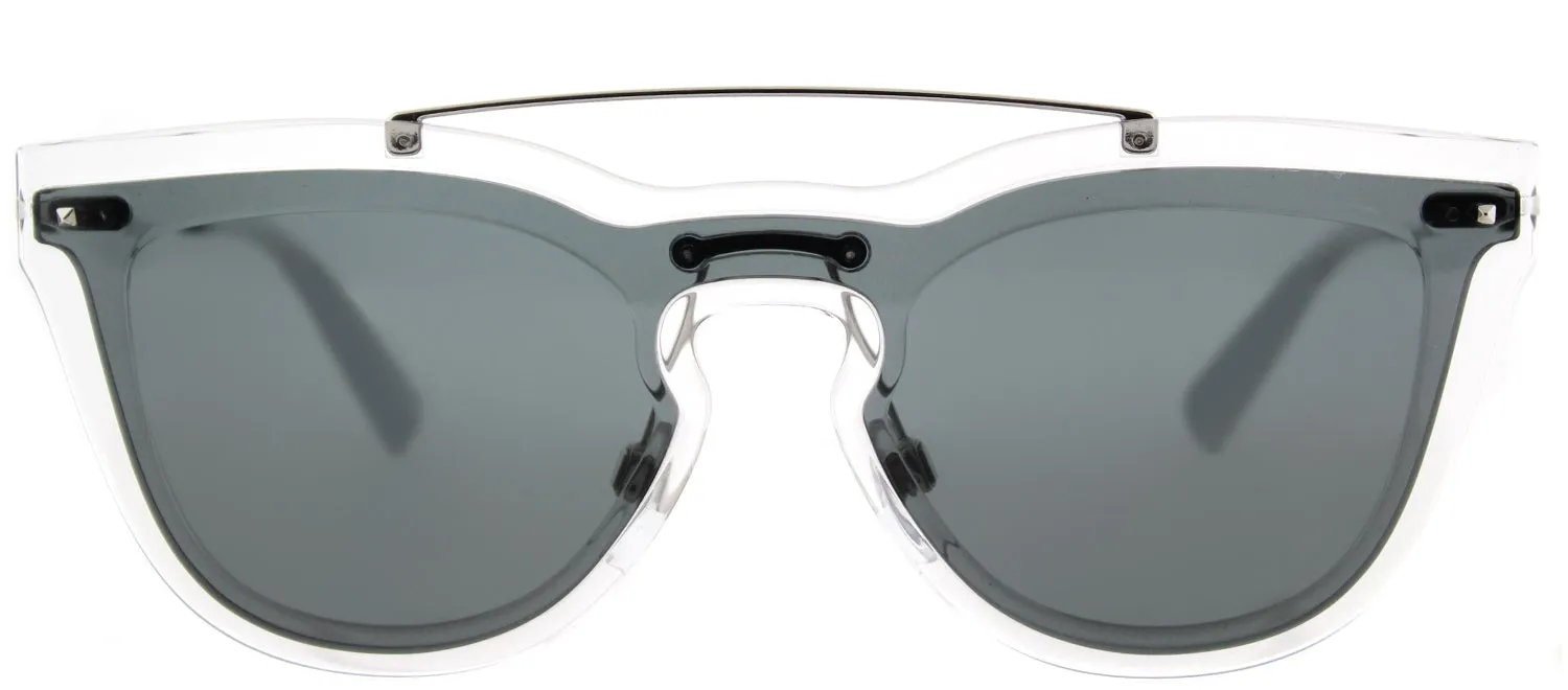 Valentino VA 4008 502487 Cat-Eye Plastic Clear Sunglasses with Smoke Lens sold by Gaffos