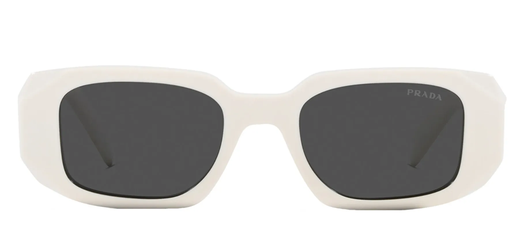 Prada PR 17WSF 1425S0 Rectangle Plastic White Sunglasses with Grey Lens sold by Gaffos