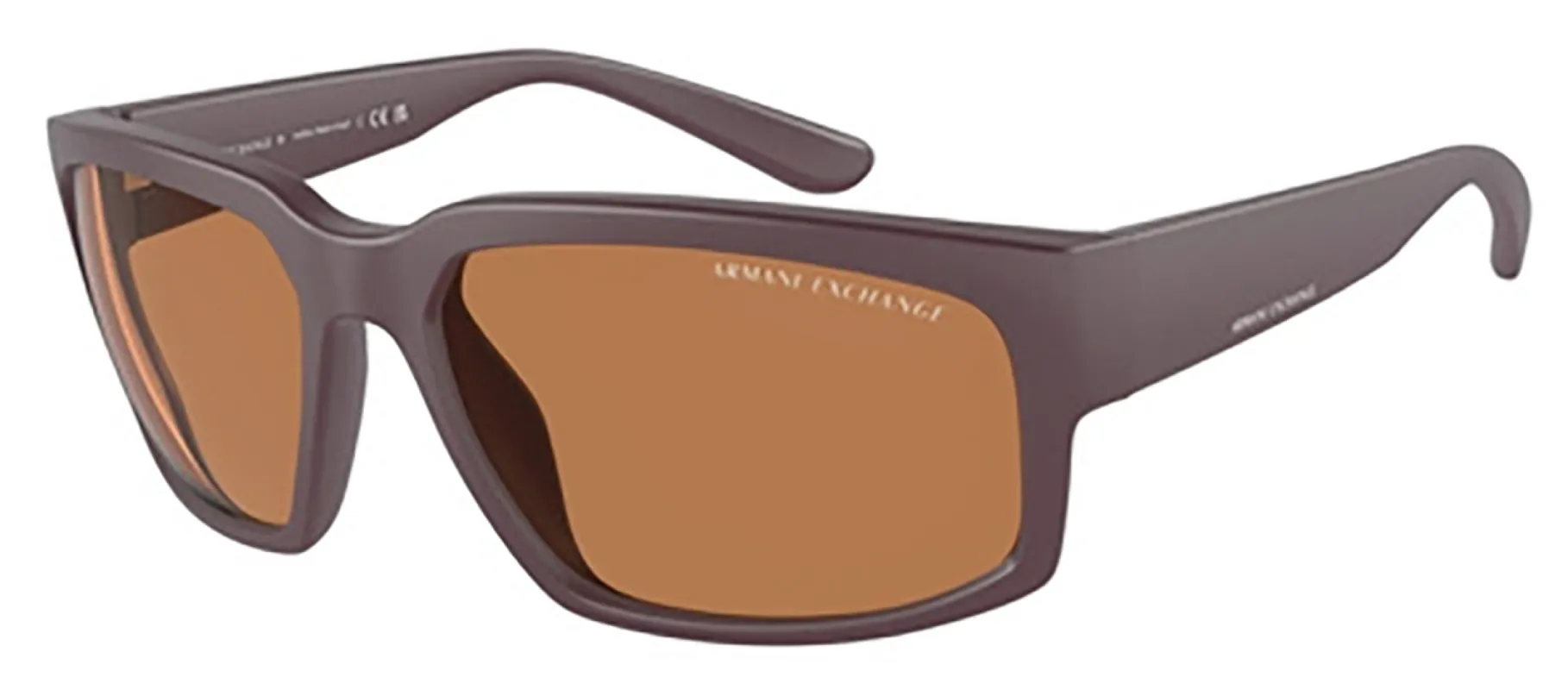 Armani Exchange AX 4142S 834773 Rectangle Plastic Burgundy Sunglasses with Brown Lens sold by Gaffos