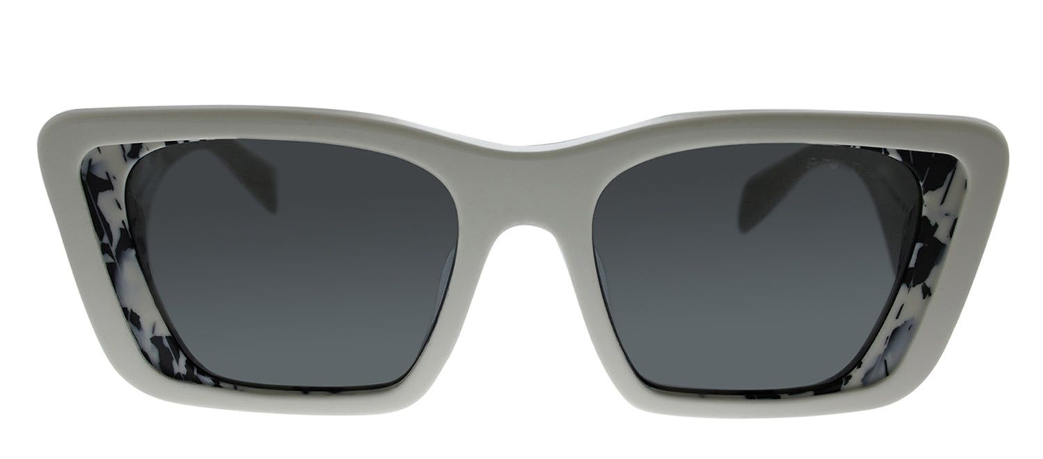 Prada PR 08YSF 02V5S0 Butterfly Plastic White Sunglasses with Grey Lens sold by Gaffos