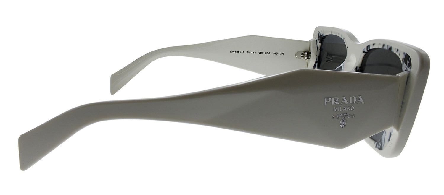 Prada PR 08YSF 02V5S0 Butterfly Plastic White Sunglasses with Grey Lens sold by Gaffos product image thumbnail 3