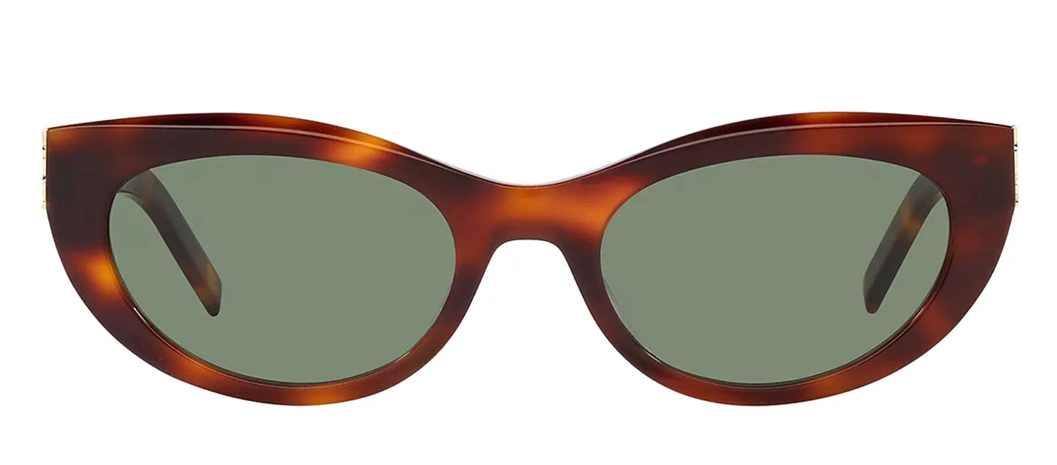 Saint Laurent MONOGRAM SL M115S 003 Cat-Eye Plastic Havana Sunglasses with Green Lens sold by Gaffos