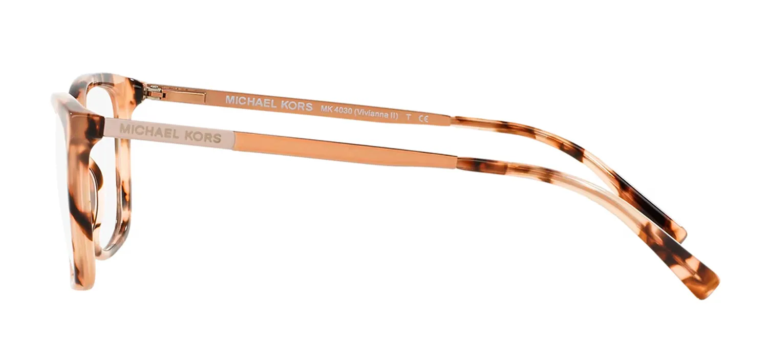 Michael Kors MK 4030 3162 Rectangle Plastic Pink Eyeglasses with Logo Stamped Demo Lenses Lens sold by Gaffos product image thumbnail 3