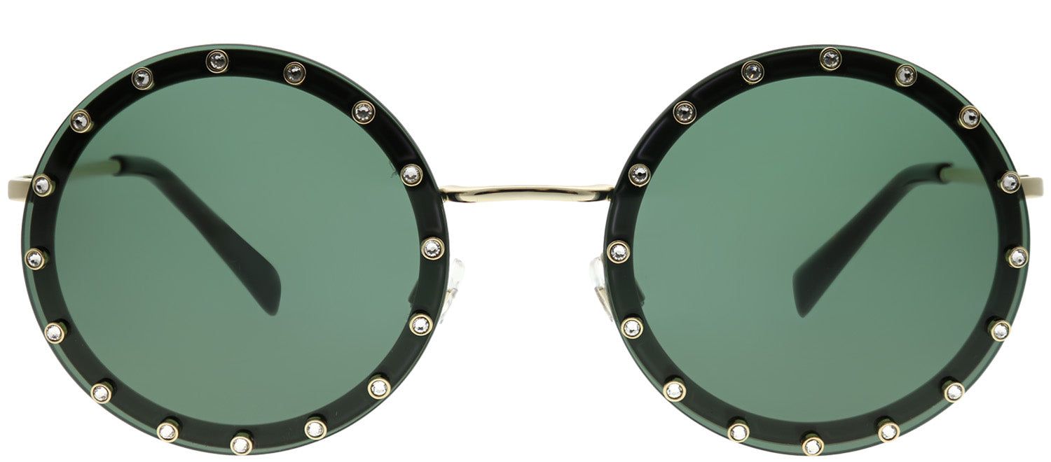 Valentino VA 2010B 300371 Round Metal Gold Sunglasses with Dark Green Lens sold by Gaffos