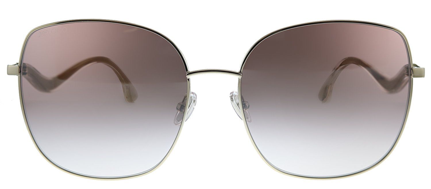 Jimmy Choo JC MAMIE/S 3YG NQ Rectangle Metal Gold Sunglasses with Brown Gradient Mirrored Lens sold by Gaffos
