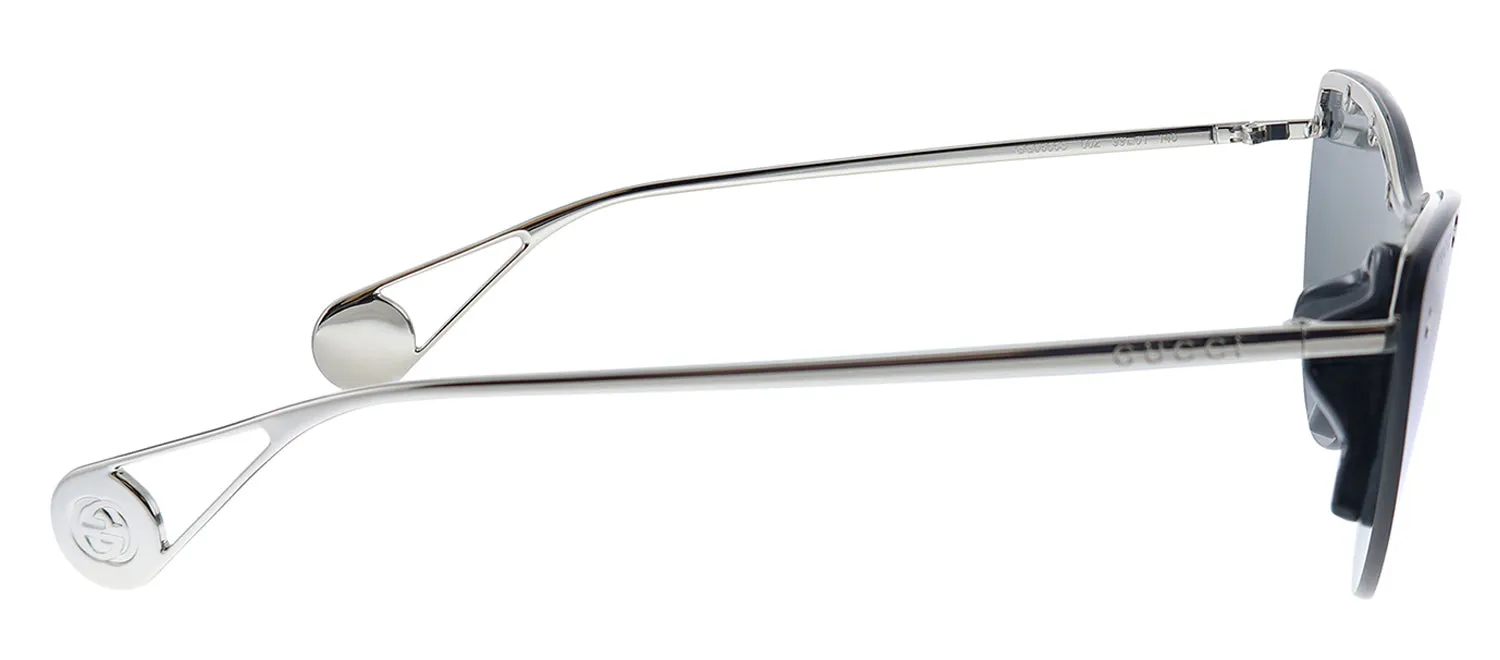 Gucci GG 666S 002 Cat-Eye Metal Silver Sunglasses with Silver Mirror Lens sold by Gaffos product image thumbnail 3