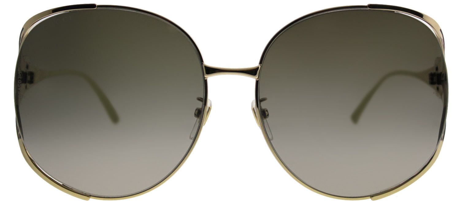 Gucci GG 0225S 002 Round Metal Gold Sunglasses with Brown Gradient Lens sold by Gaffos