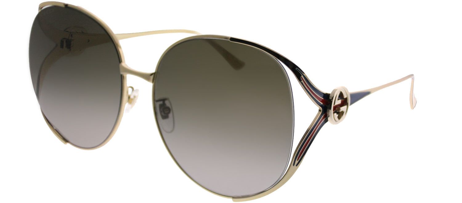 Gucci GG 0225S 002 Round Metal Gold Sunglasses with Brown Gradient Lens sold by Gaffos product image thumbnail 2