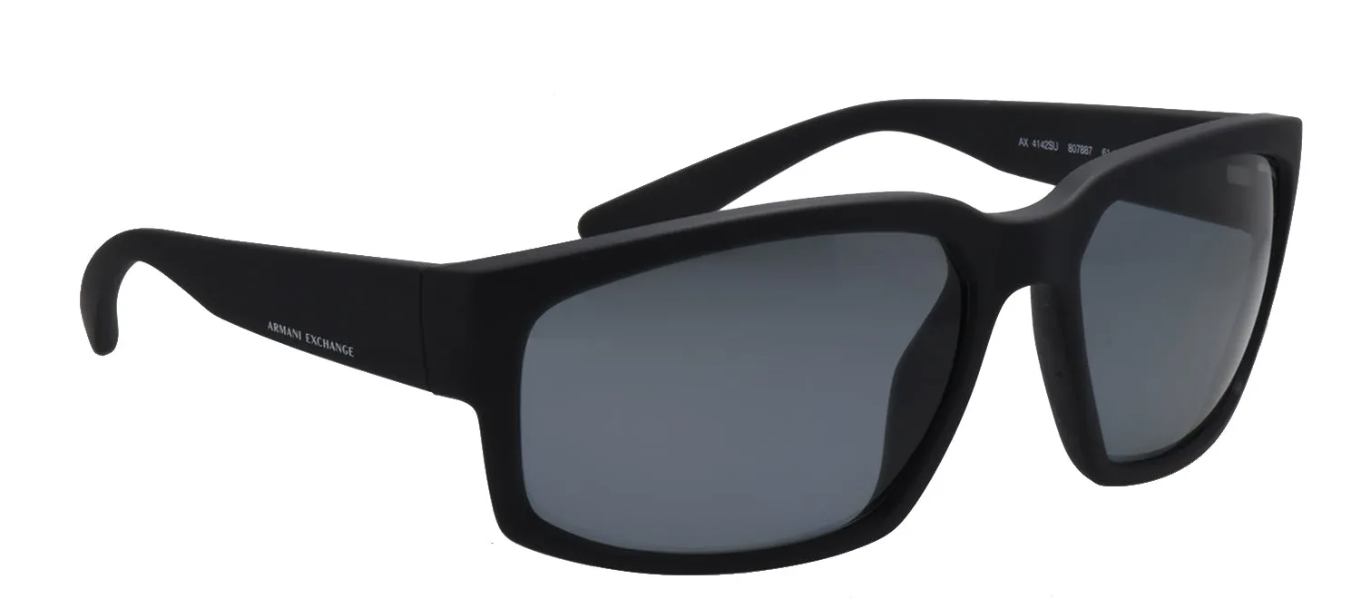 Armani Exchange AX 4142S 807887 Rectangle Plastic Black Sunglasses with Grey Polarized Lens sold by Gaffos product image thumbnail 3