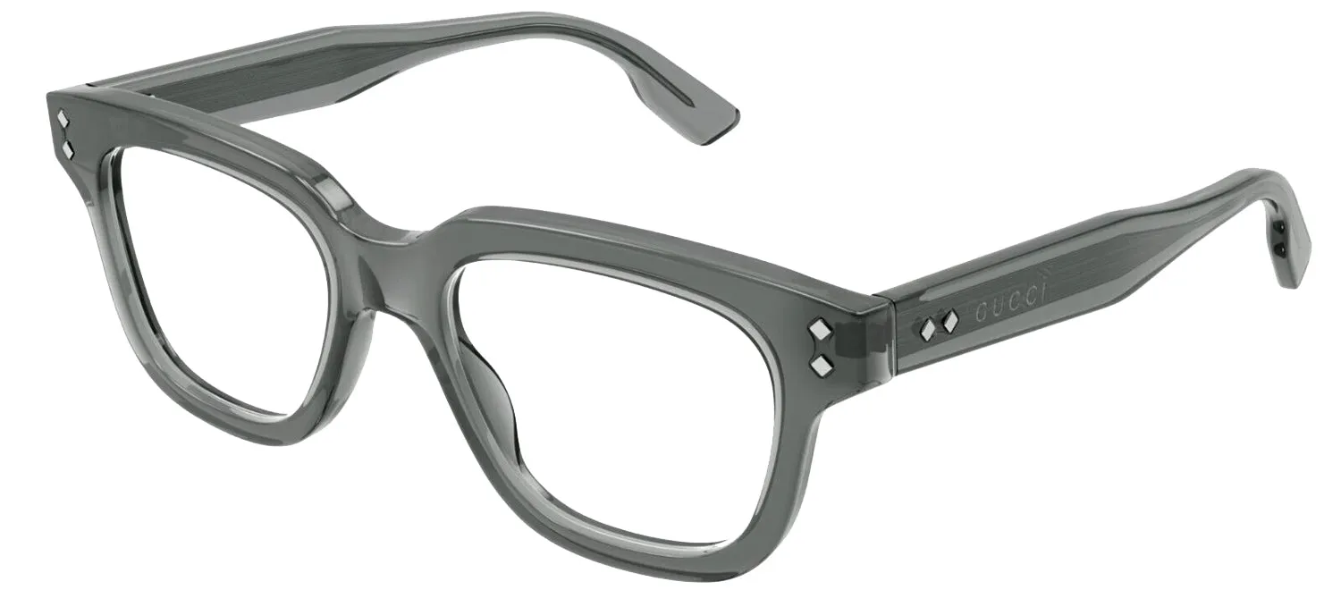 Gucci GUCCI LOGO GG 1219O 003 Square Plastic Grey Eyeglasses with Logo Stamped Demo Lenses sold by Gaffos product image thumbnail 2