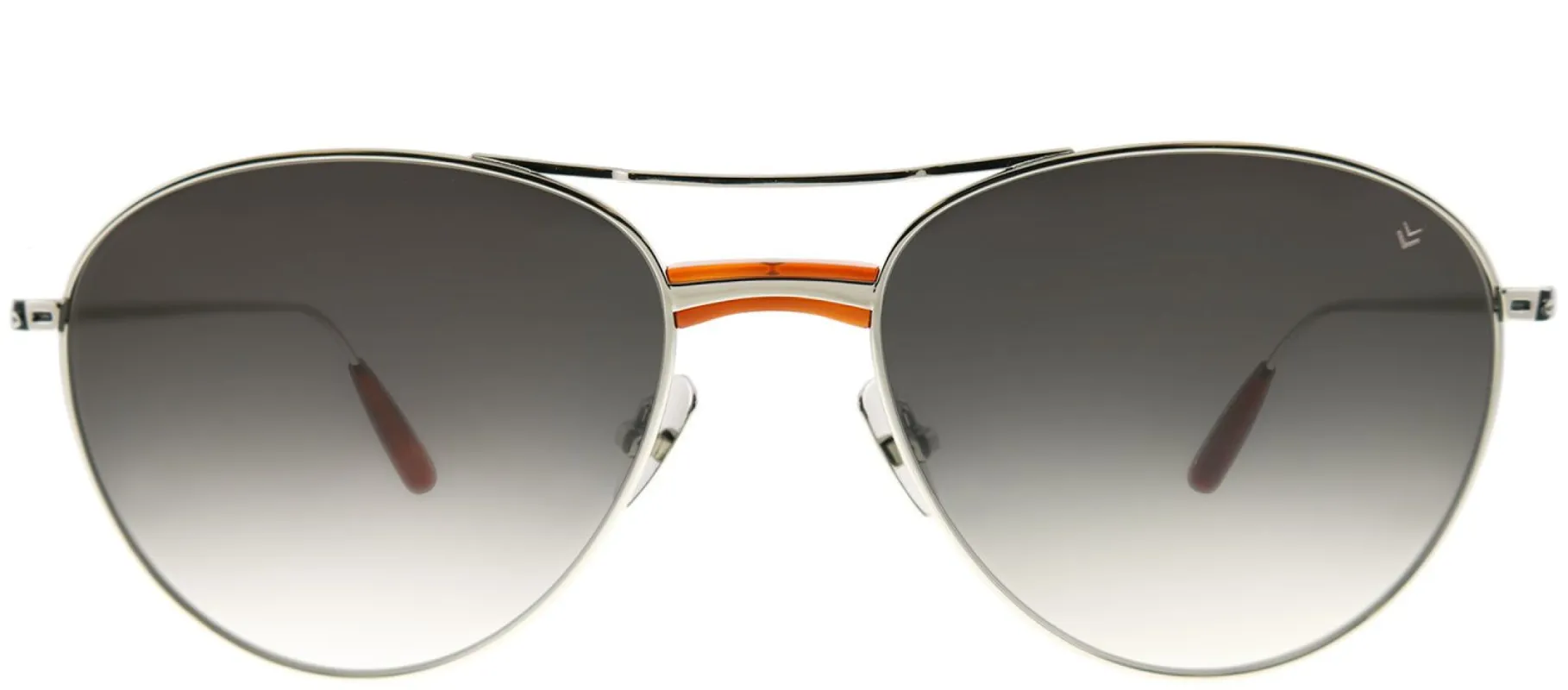 John Varvatos JV V533 SIL Pilot Metal Silver Sunglasses with Grey Gradient Lens made by Gaffos