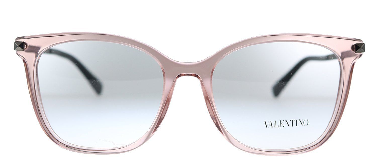 Valentino VA 3048 5155 Square Plastic Transparent Pink Eyeglasses with Logo Stamped Demo Lens sold by Gaffos