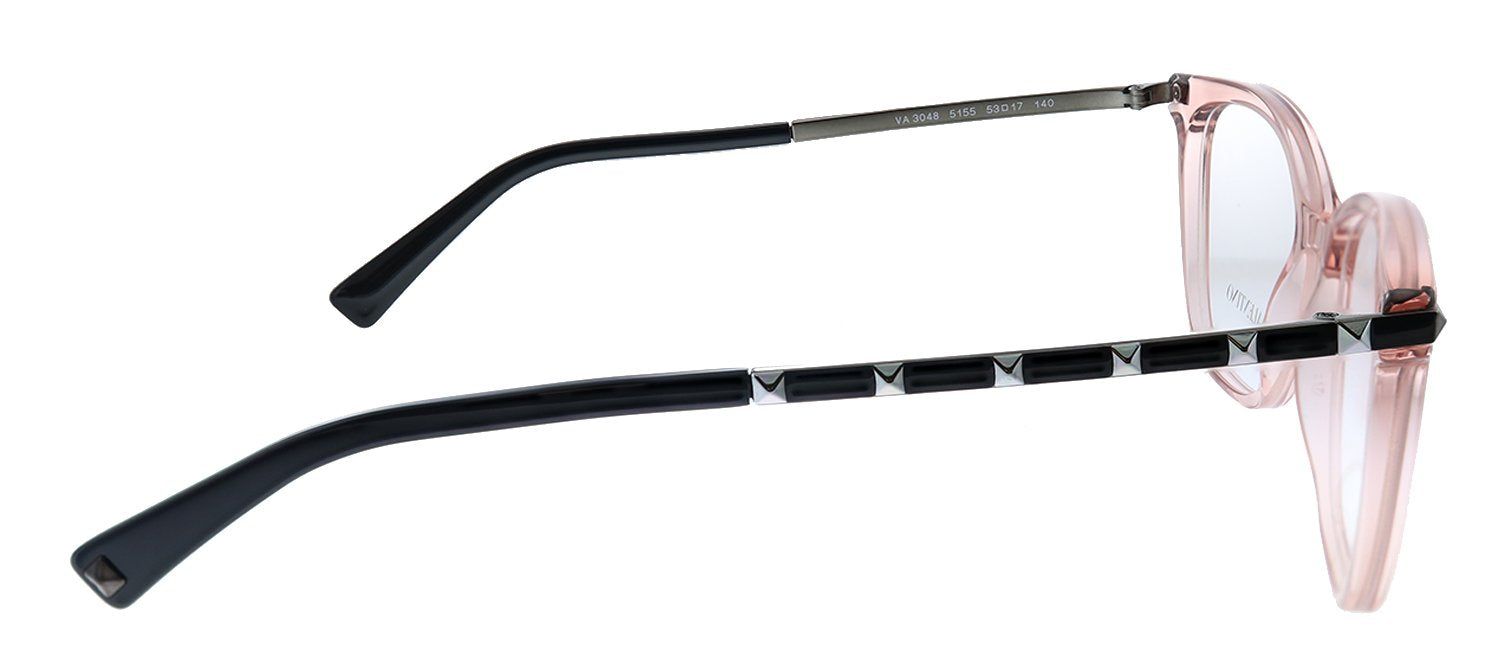 Valentino VA 3048 5155 Square Plastic Transparent Pink Eyeglasses with Logo Stamped Demo Lens sold by Gaffos product image thumbnail 3