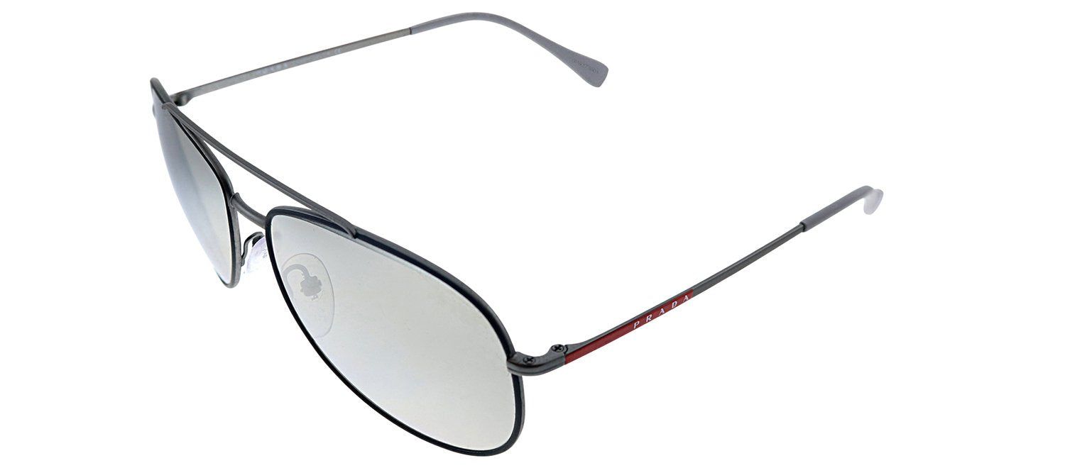 Prada Linea Rossa PS 55US 6BJ2B0 Pilot Metal Black Sunglasses with Grey Mirror Lens sold by Gaffos product image thumbnail 2