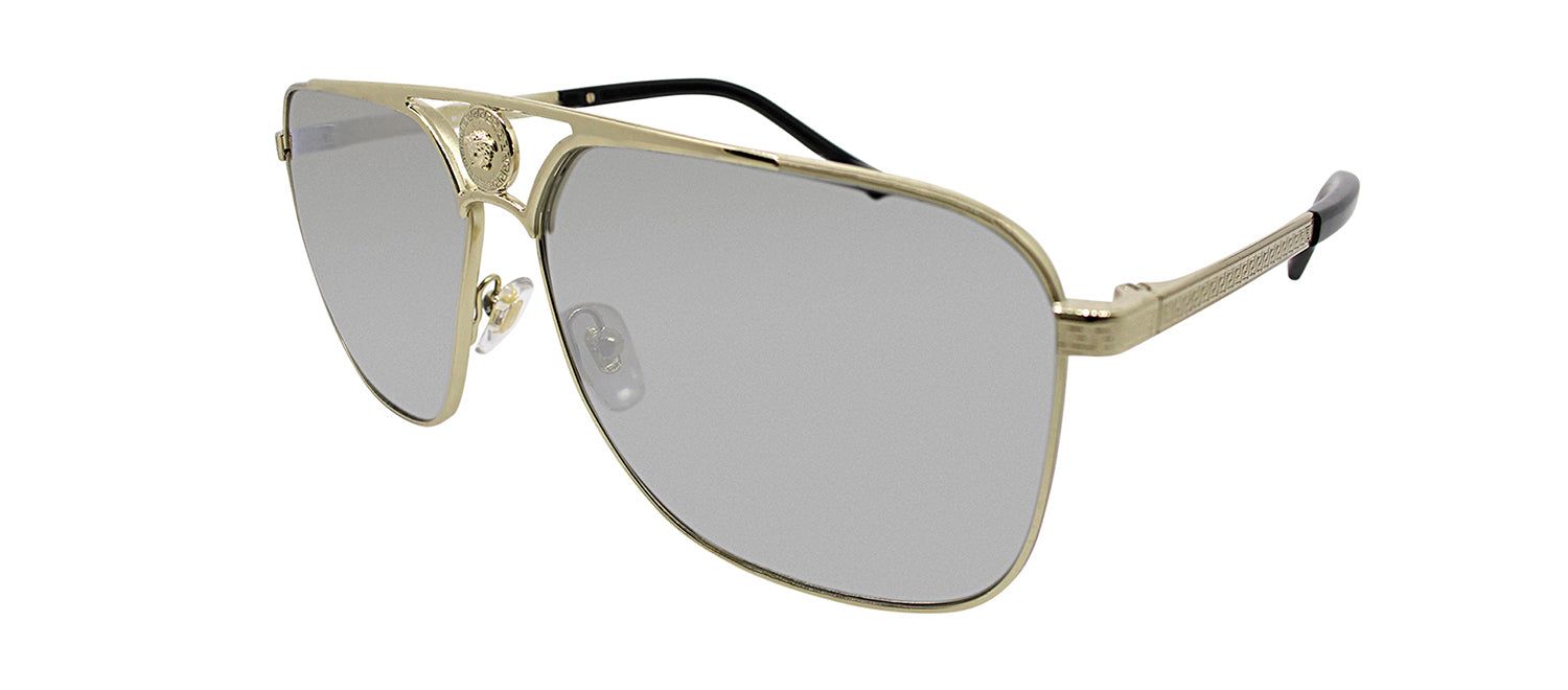 Versace VE 2238 12526G Rectangle Metal Gold Sunglasses with Silver Mirror Lens sold by Gaffos