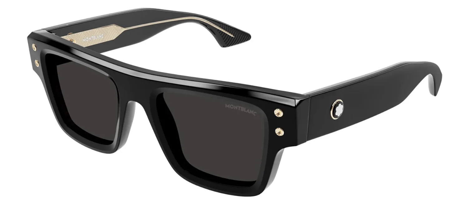 MontBlanc SNOWCAP MB 0253S 001 Rectangle Plastic Black Sunglasses with Grey Lens sold by Gaffos product image thumbnail 2