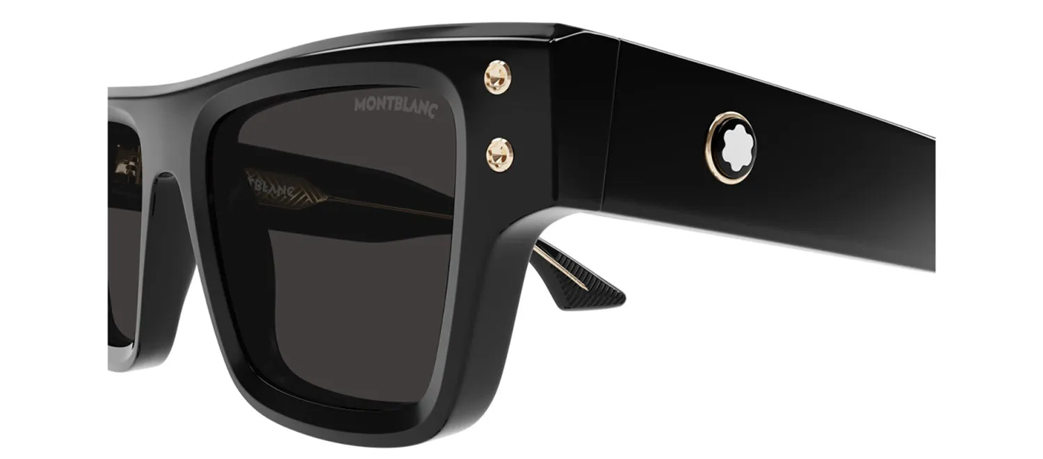 MontBlanc SNOWCAP MB 0253S 001 Rectangle Plastic Black Sunglasses with Grey Lens sold by Gaffos product image thumbnail 3