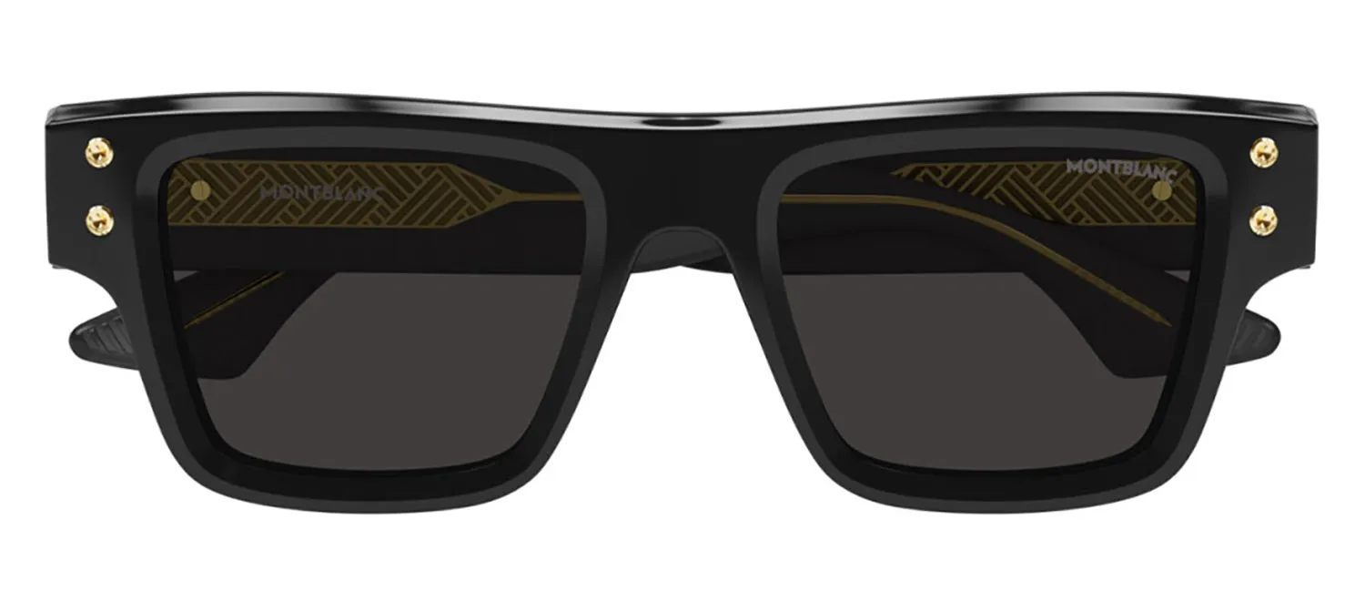 MontBlanc SNOWCAP MB 0253S 001 Rectangle Plastic Black Sunglasses with Grey Lens sold by Gaffos