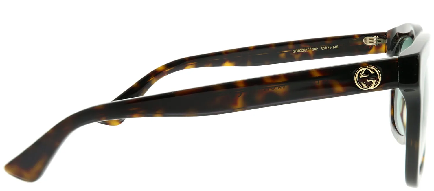 Gucci GG 0326S 002 Square Acetate Tortoise/ Havana Sunglasses with Green Lens sold by Gaffos product image thumbnail 3