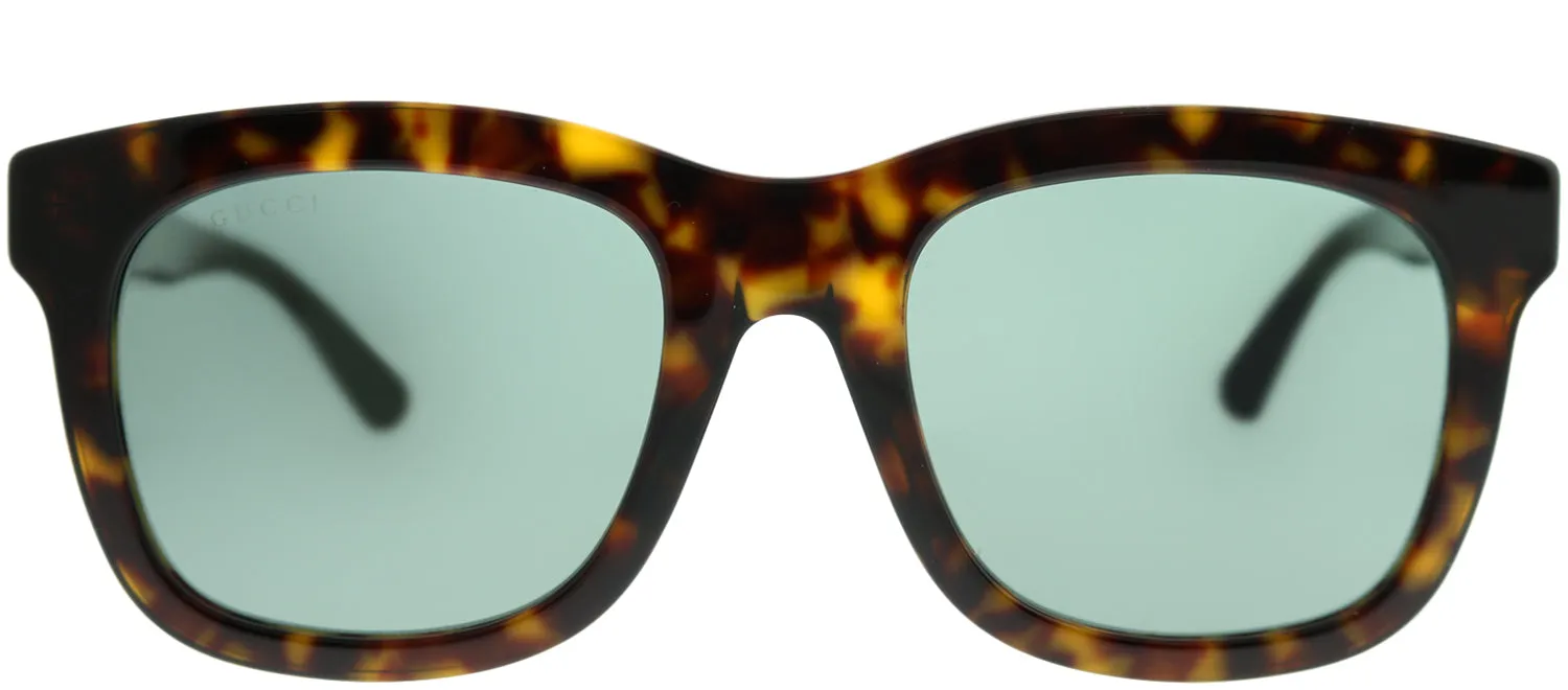 Gucci GG 0326S 002 Square Acetate Tortoise/ Havana Sunglasses with Green Lens sold by Gaffos
