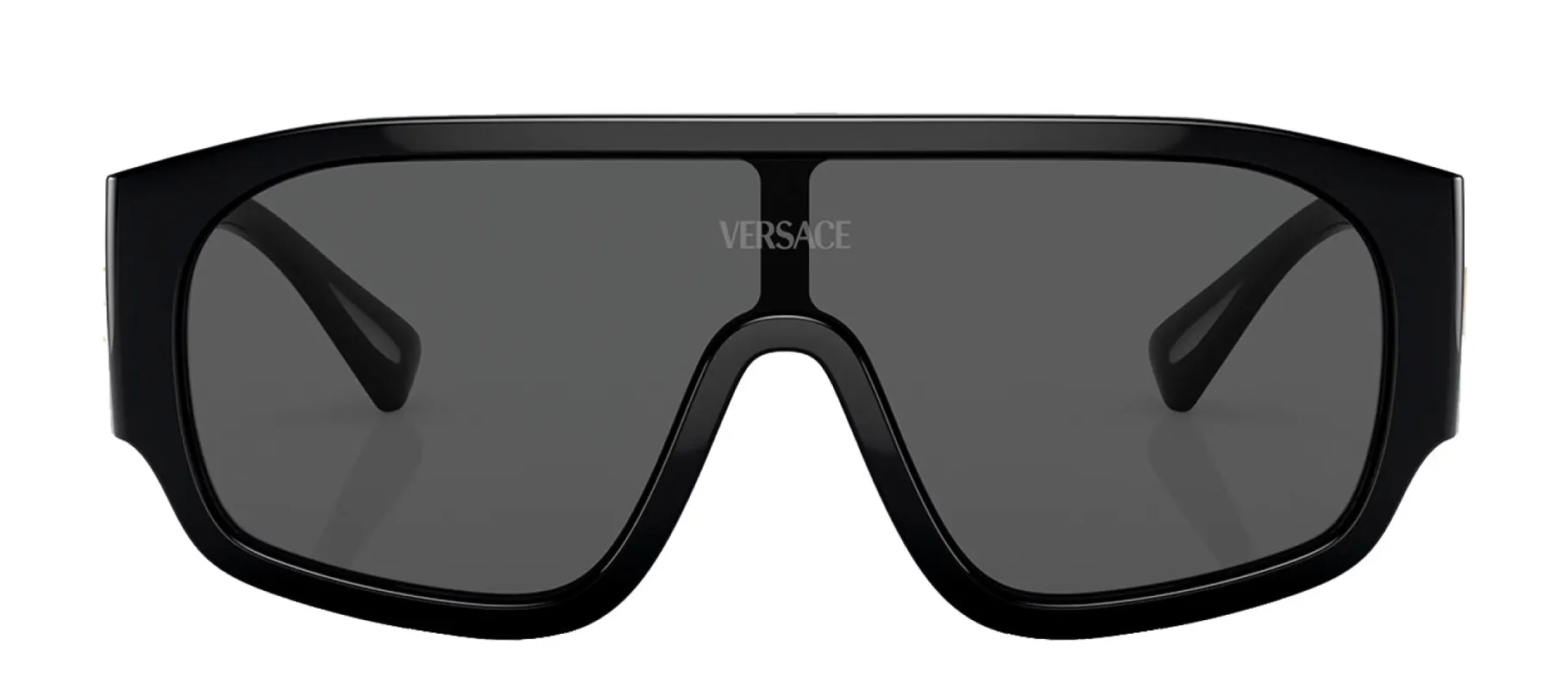 Versace VE 4439 GB1/87 Shield Plastic Black Sunglasses with Grey Lens sold by Gaffos