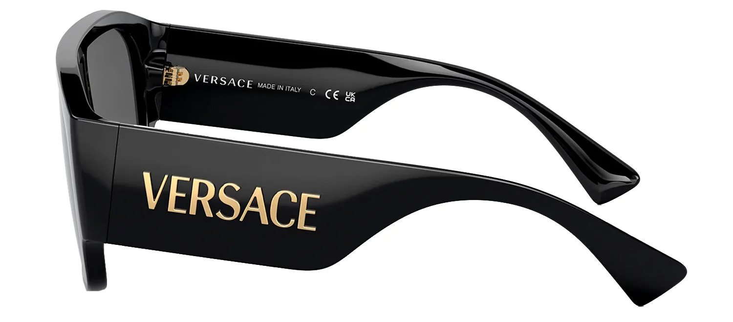 Versace VE 4439 GB1/87 Shield Plastic Black Sunglasses with Grey Lens sold by Gaffos product image thumbnail 3