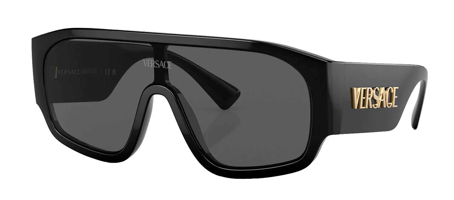 Versace VE 4439 GB1/87 Shield Plastic Black Sunglasses with Grey Lens sold by Gaffos product image thumbnail 2