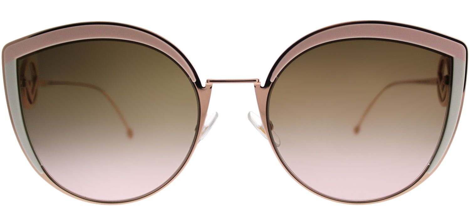 Fendi FF 0290 35J Cat-Eye Metal Pink Sunglasses with Brown Gradient Lens sold by Gaffos