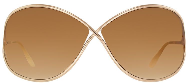 Tom Ford Miranda TF 130 28F Fashion Metal Gold Sunglasses with Brown Gradient Lens sold by Gaffos