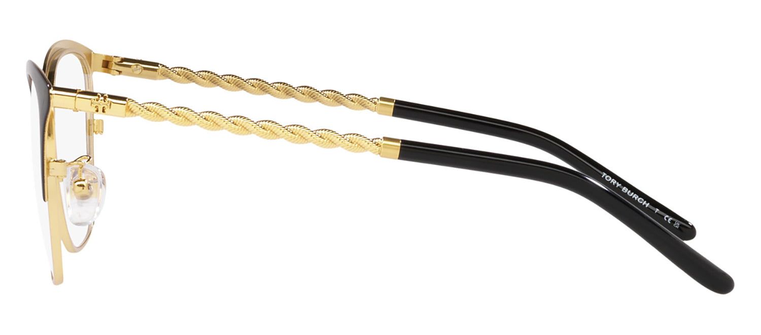 Tory Burch TY 1076 3339 Cat-Eye Metal Gold Eyeglasses with Logo Stamped Demo Lenses sold by Gaffos product image thumbnail 3