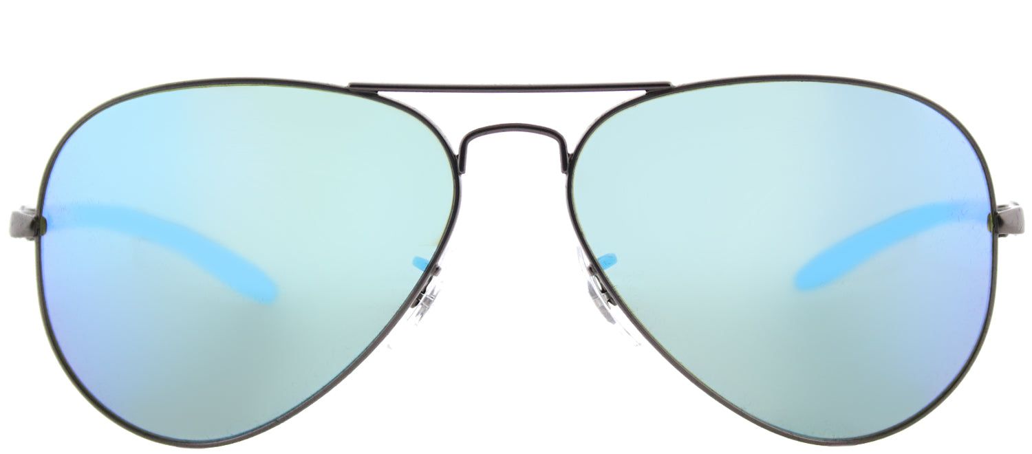 Ray-Ban RB 8317CH 029/A1 Aviator Metal Ruthenium/ Gunmetal Sunglasses with Blue Mirror Chromance Lens sold by Gaffos
