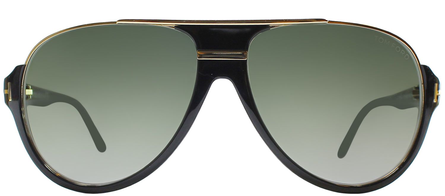Tom Ford TF 334 01P Aviator Plastic Black Sunglasses with Green Gradient Lens sold by Gaffos