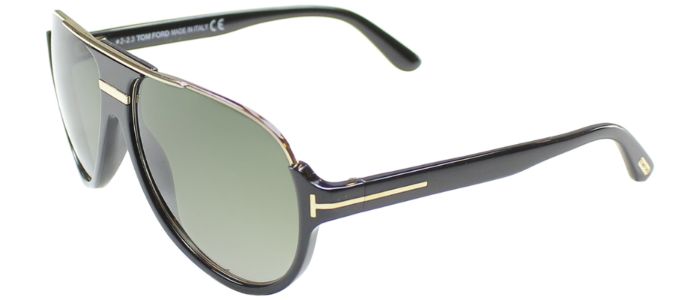 Tom Ford TF 334 01P Aviator Plastic Black Sunglasses with Green Gradient Lens sold by Gaffos