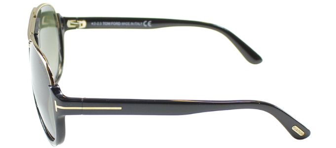 Tom Ford TF 334 01P Aviator Plastic Black Sunglasses with Green Gradient Lens sold by Gaffos
