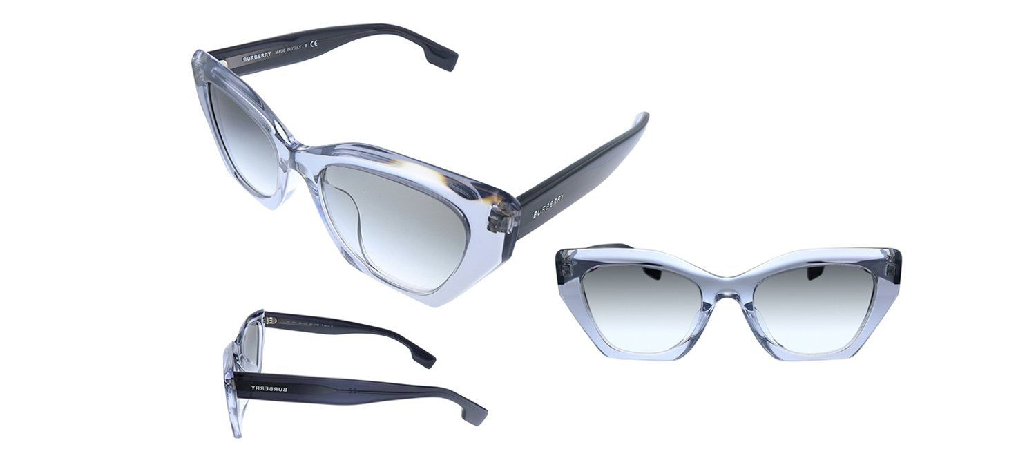 Burberry BE 4299F 38318E Butterfly Plastic Transparent Sunglasses with Silver Gradient Lens sold by Gaffos product image thumbnail 4