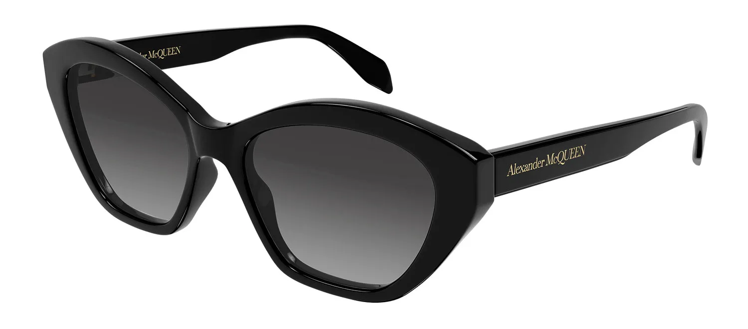 Alexander McQueen AM 0355S 001 Cat-Eye Plastic Black Sunglasses with Grey Gradient Lens sold by Gaffos