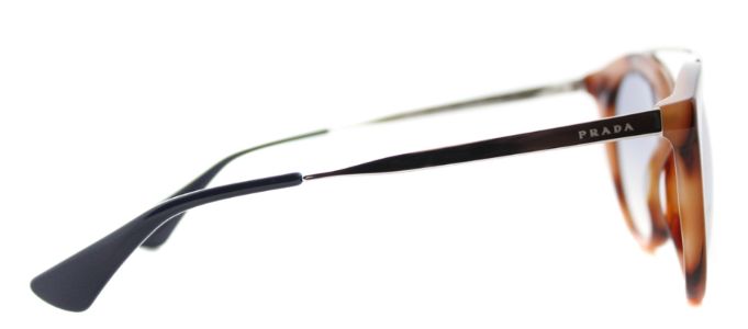 Prada Cinema PR 23SS USE5R0 Round Plastic Brown Sunglasses with Silver Mirror Lens sold by Gaffos