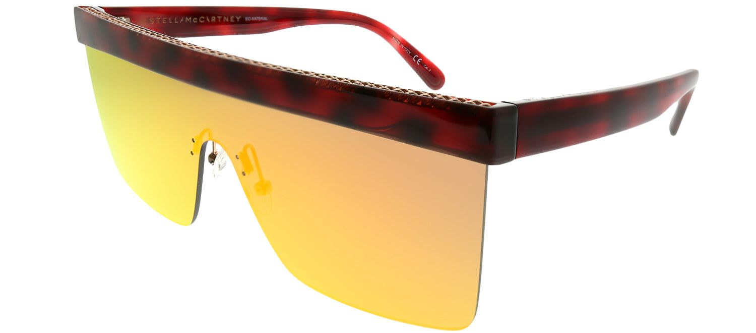 Stella McCartney SC 0148S 002 Shield Plastic Tortoise/ Havana Sunglasses with Red Mirror Lens sold by Gaffos product image thumbnail 2
