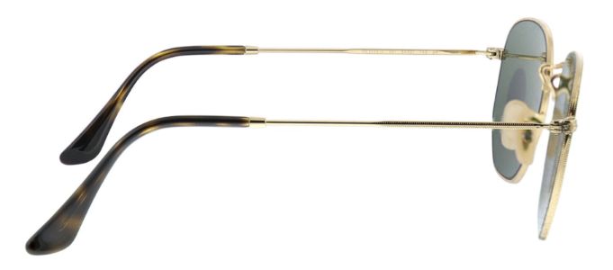 Ray-Ban RB 3548N 001 Geometric Metal Gold Sunglasses with Green Lens sold by Gaffos