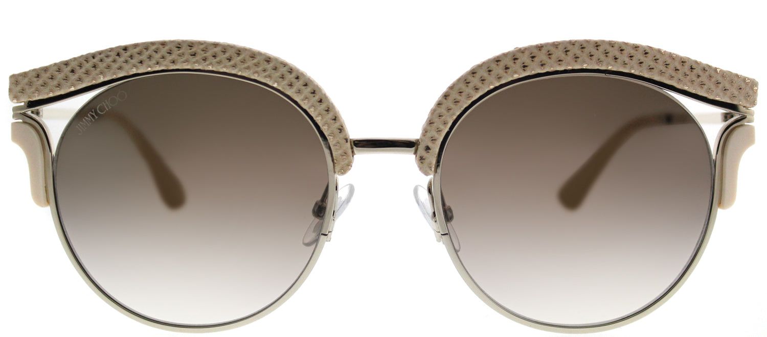 Jimmy Choo JC Lash PTF Cat-Eye Plastic Beige Sunglasses with Brown Gradient Lens sold by Gaffos