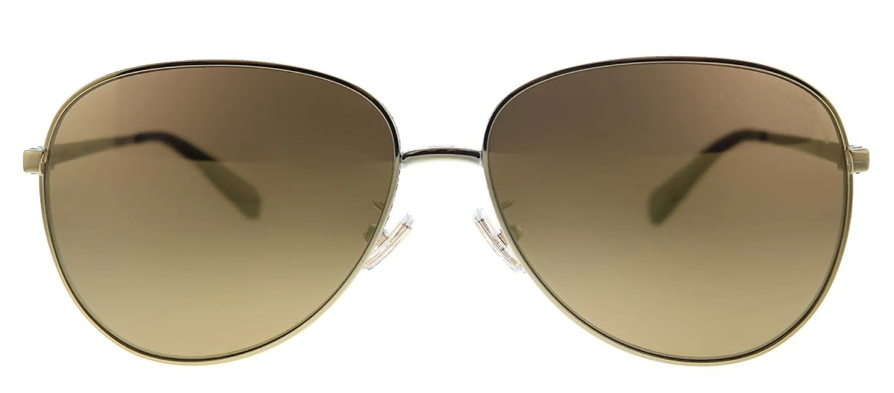 Coach HC 7094 90052T Aviator Metal Gold Sunglasses with Brown Mirrored Polarized Lens sold by Gaffos