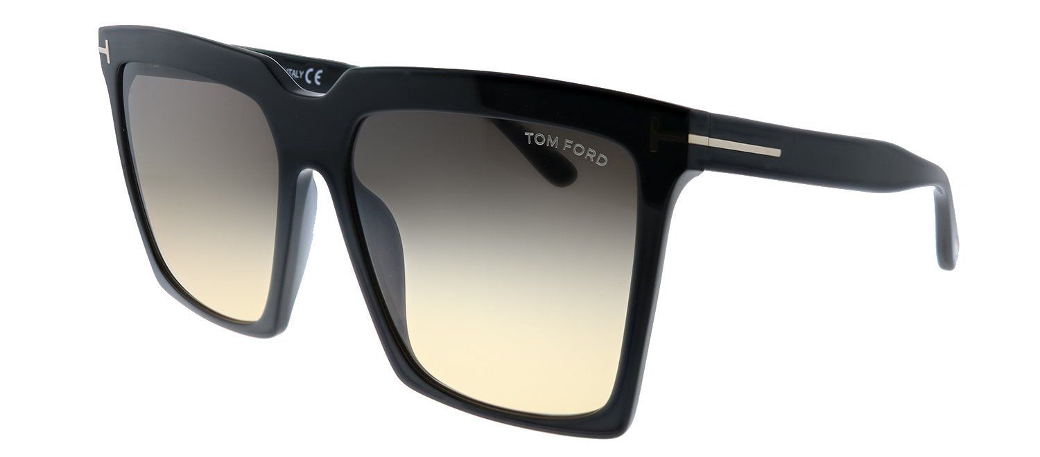 Tom Ford Sabrina-02 TF 764 01B Square Plastic Shiny Black Sunglasses with Yellow Gradient Lens sold by Gaffos product image thumbnail 2