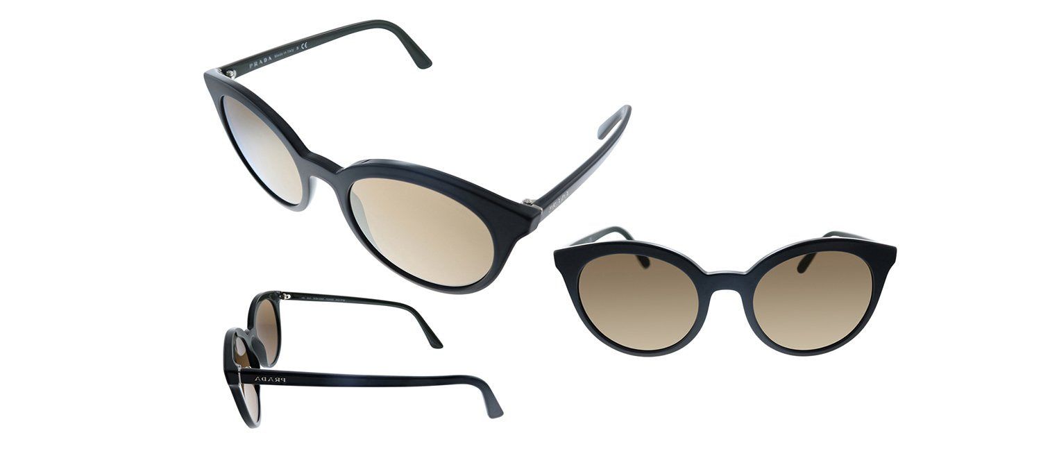 Prada PR 02XS 542HD0 Round Plastic Black Sunglasses with Brown Mirror Lens sold by Gaffos product image thumbnail 4