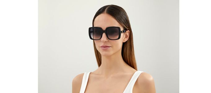 Gucci GG 0632S 001 Square Acetate Black Sunglasses with Grey Gradient Lens sold by Gaffos