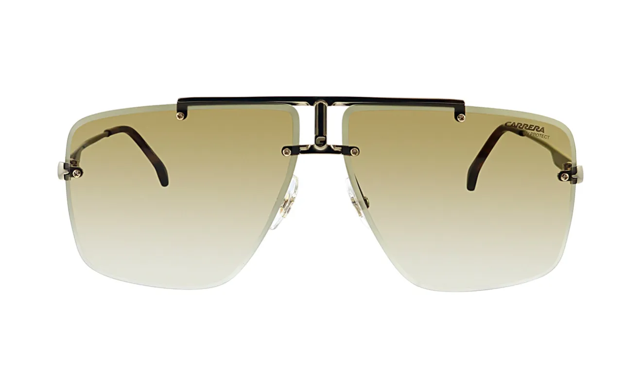 Carrera CA Carrera1016 J5G 86 Aviator Metal Gold Sunglasses with Brown Gradient Lens sold by Gaffos