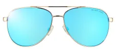 Michael Kors Hvar MK 5007 104525 Aviator Metal Gold Sunglasses with Blue Mirror Lens sold by Gaffos