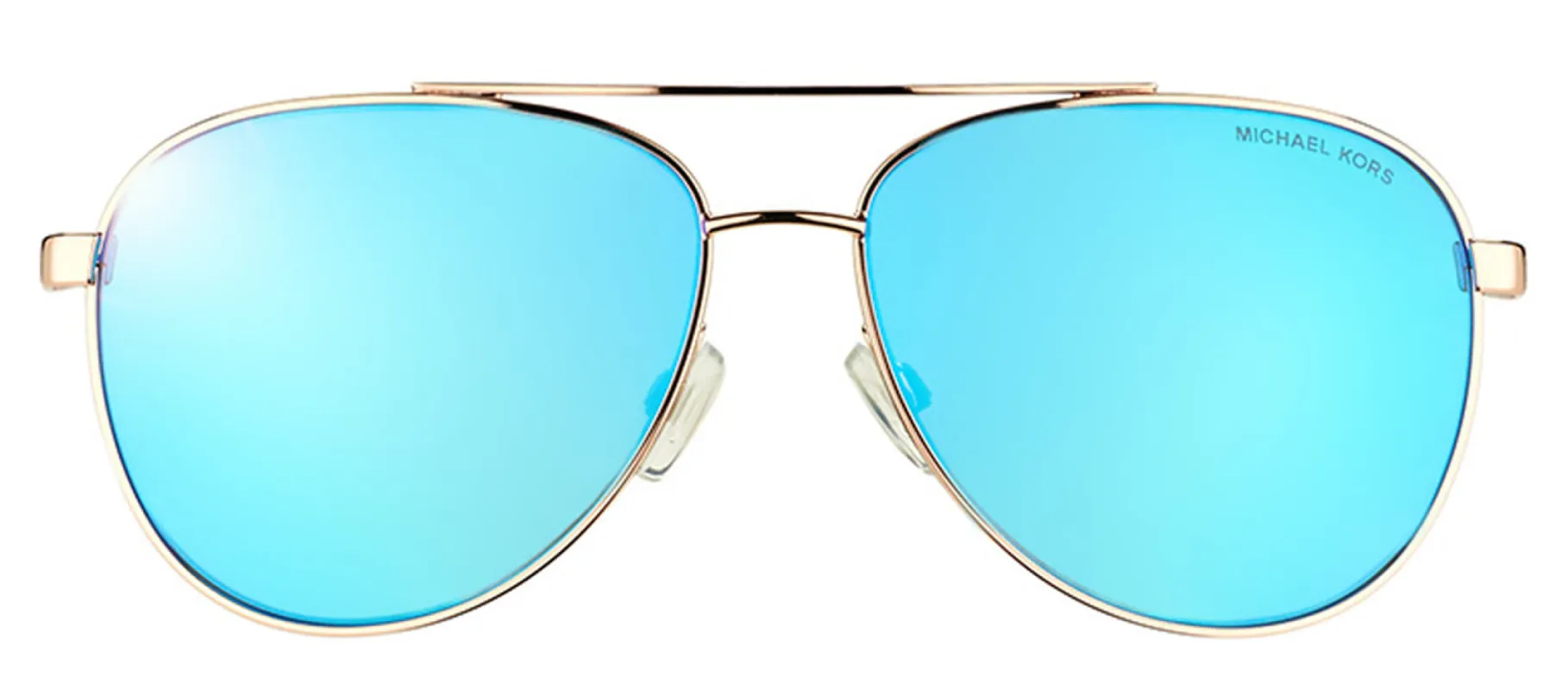 Michael Kors Hvar MK 5007 104525 Aviator Metal Gold Sunglasses with Blue Mirror Lens sold by Gaffos