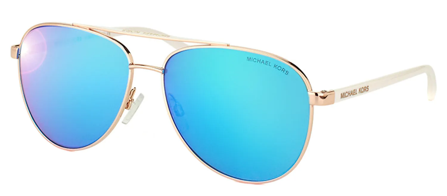 Michael Kors Hvar MK 5007 104525 Aviator Metal Gold Sunglasses with Blue Mirror Lens sold by Gaffos product image thumbnail 2