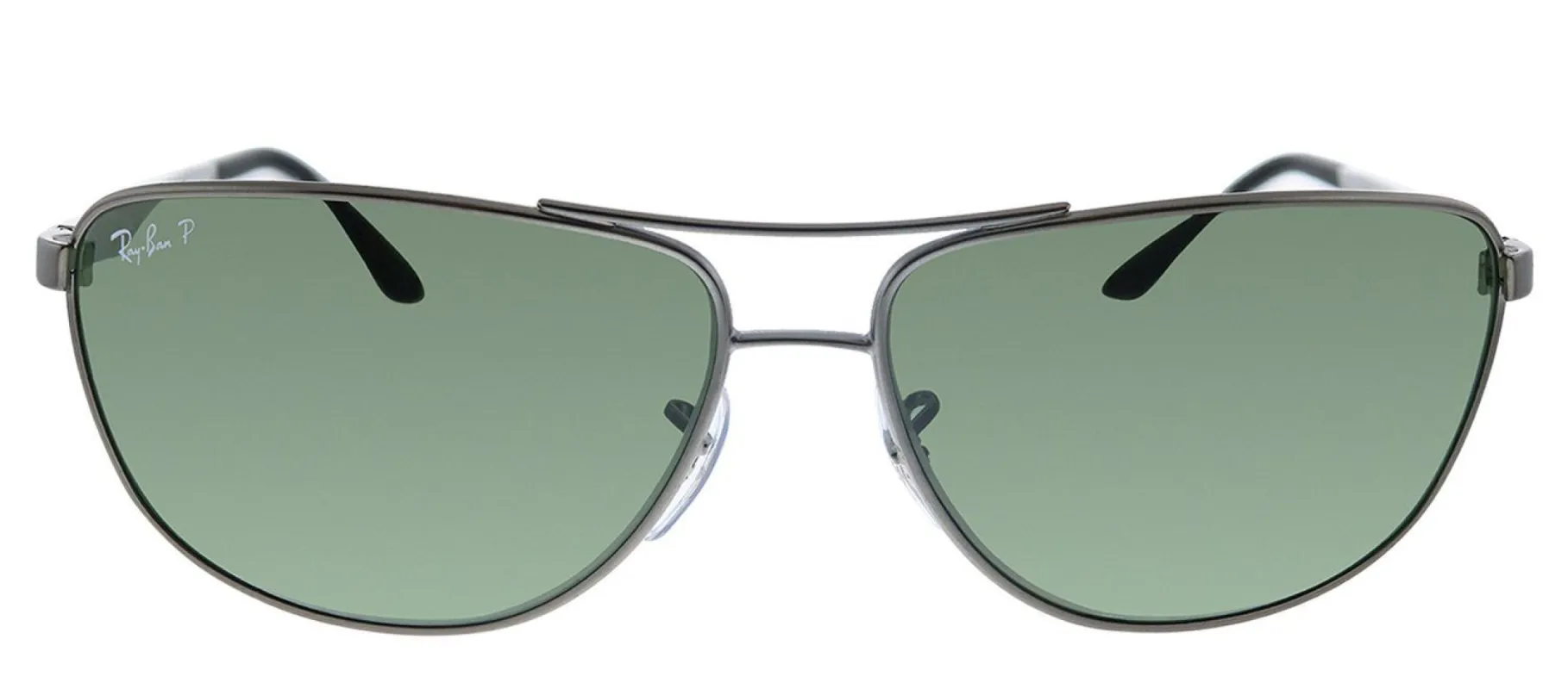 Ray-Ban RB 3506 029/9A Pilot Metal Gunmetal Sunglasses with Green Polarized Lens sold by Gaffos