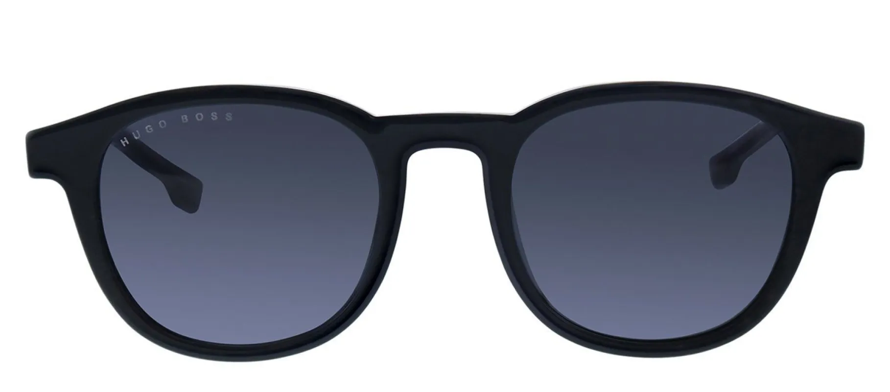 Hugo Boss BOSS 1052/S 807 Rectangle Plastic Black Sunglasses with Grey Blue Lens made by Gaffos